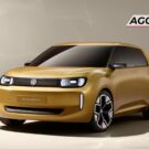 Volkswagen ID.Every1 amarelo parado na diagonal.