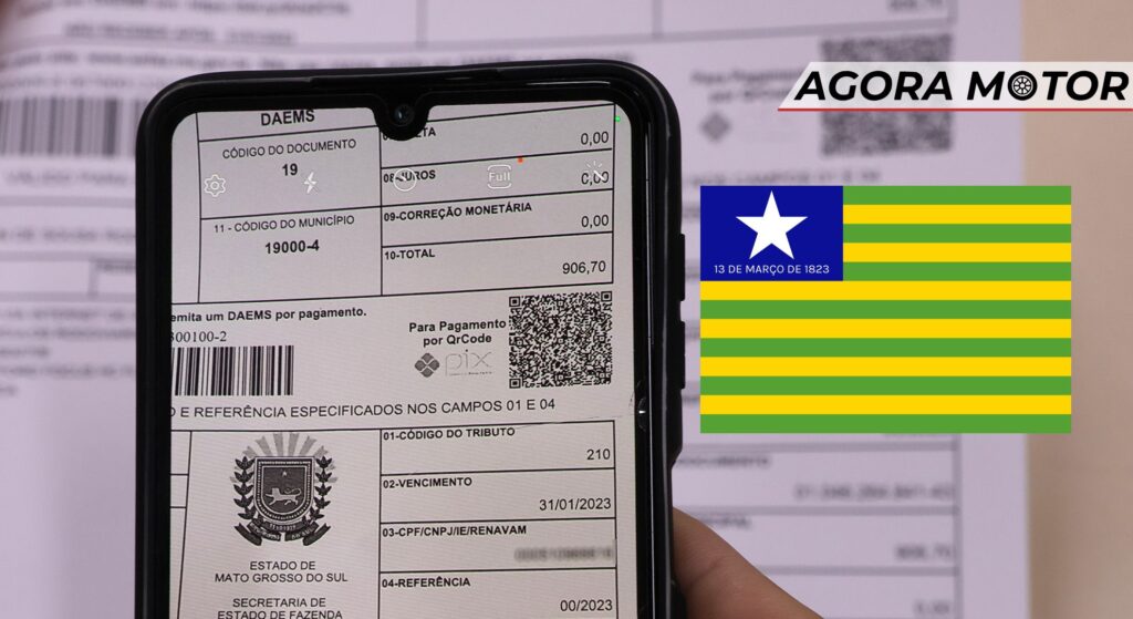 Arquivo do IPVA com a bandeira do Piauí.