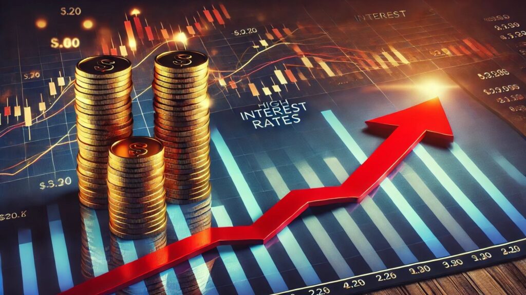 Alta taxas de jutos nos financiamentos.