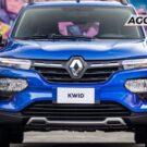 Kwid Outsider azul de frente.
