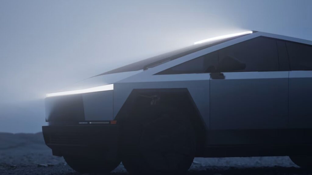 Frente do Tesla Cybertruck.