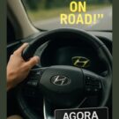 Dentro de um carro Hyundai.