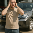 Homem assustado com o preço do nivus.