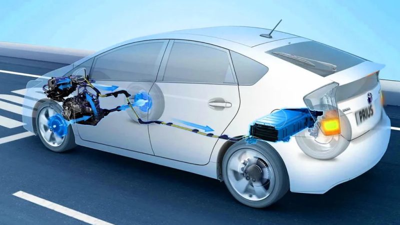 Híbrido em funcionamento na estrada.