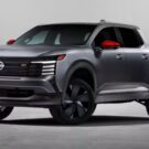 Nova picape da Nissan cinza na diagonal.