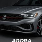 Novo Volkswagen Jetta GLI prata pardo na diagonal.