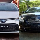 Dois corollas de frente.