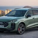 Audi Q3 2026 verde na diagonal parado.