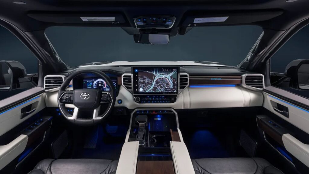 Interior da Toyota Tundra 2026.