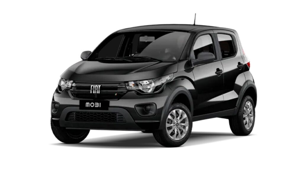 Mobi Like preto parado na diagonal.