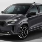 Fiat Fastback Híbrido 2026 na diagonal em um fundo branco.