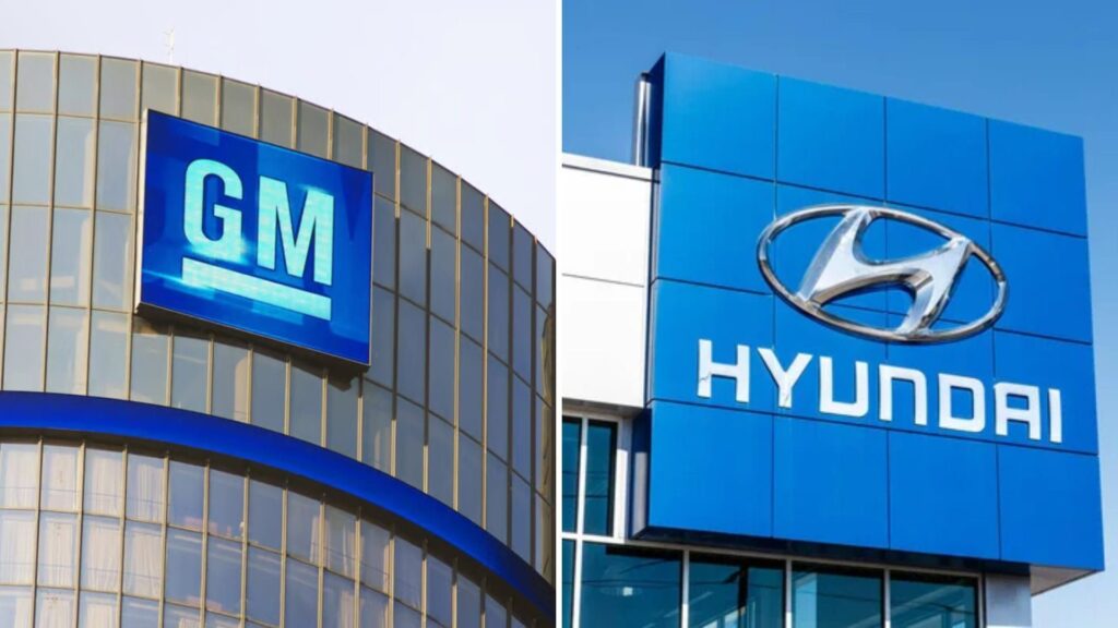 Logos da Hyundai e da GM.