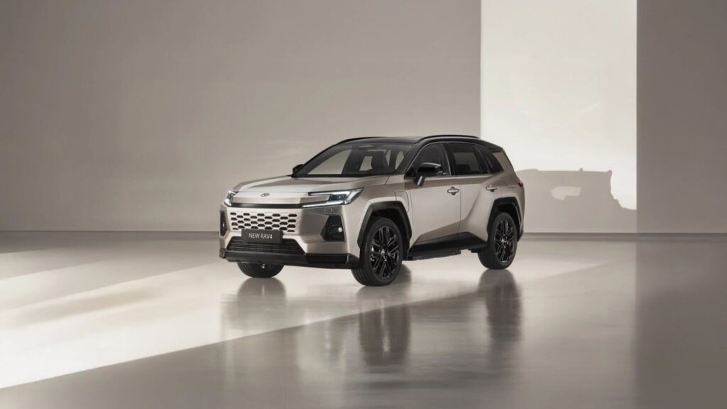 Toyota RAV4 híbrido flex parado na diagonal