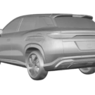 BYD Song Pro cinza parado e um fundo branco.