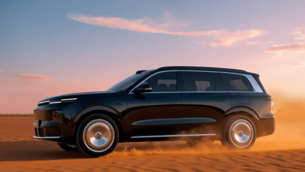Leapmotor D16 ou D19 2026 prata em movimento no deserto.