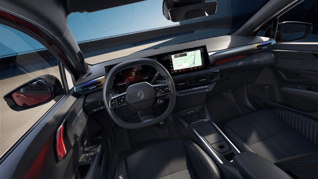 Interior do Renault Clio 2026 com a multimidia ligada.