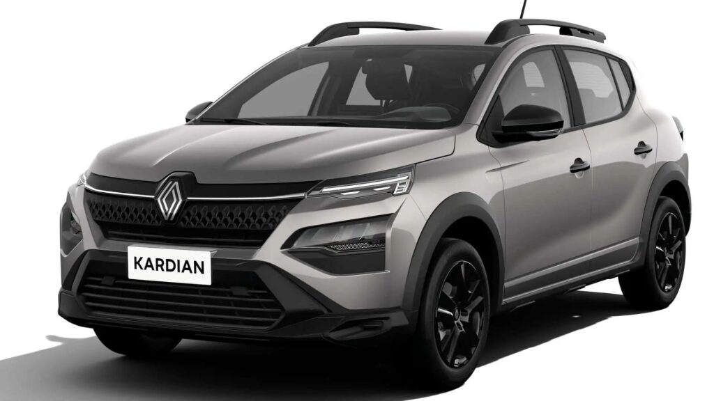 Renault Kardian Authentic cinza parado na diagonal.