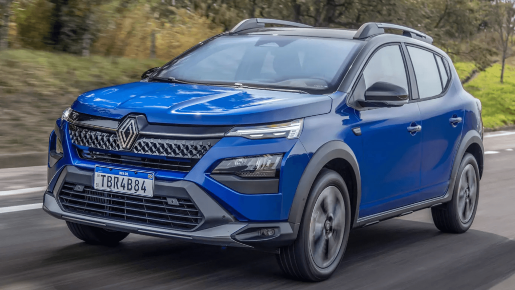 Renault Kardian azul em movimento.