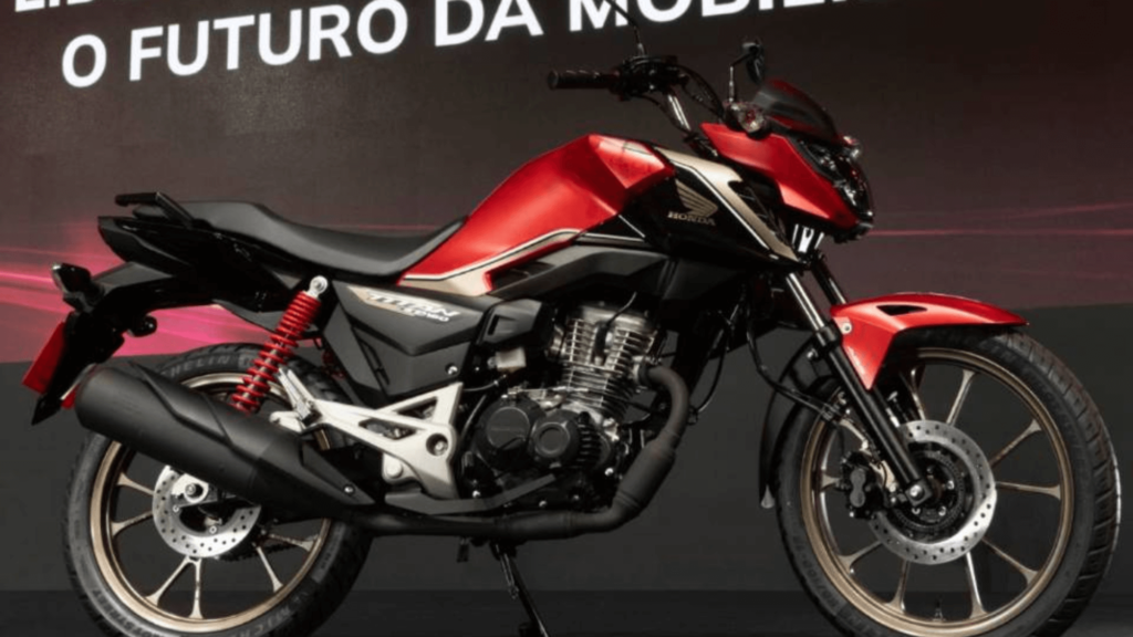 Lateral da CG 160 Special Edition vermelha.