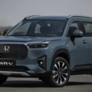 Honda WR-V 2025 azul parado na diagonal.