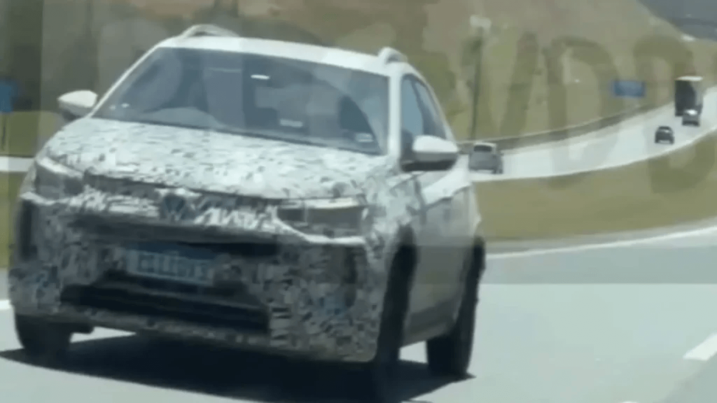 Novo SUV da Volkswagen em movimento na estrada.