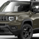 Jeep Renegade Willys T270 4x4 marrom parado na diagonal.