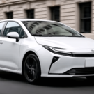 Toyota Corolla 2027 branco em movimento na estrada.