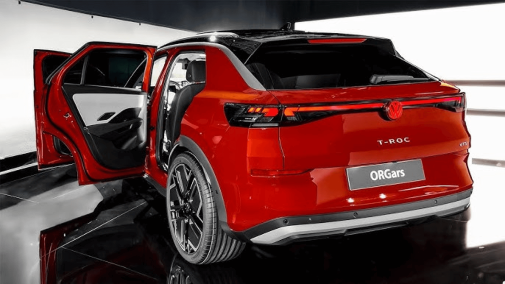 Traseira da nova geração do Volkswagen Nivus vermelho.