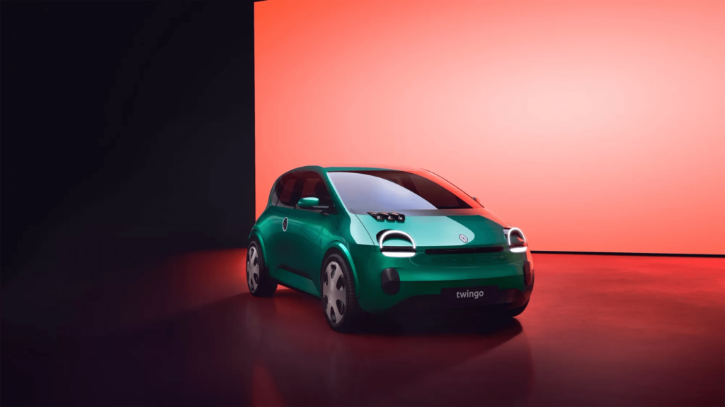 Renault Twingo elétrico verde.