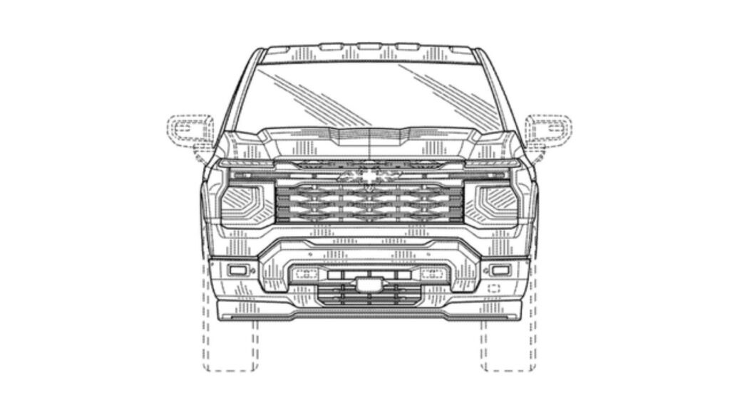Foto da Silverado 2027 no fundo branco.
