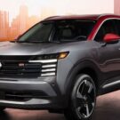 Nissan Kicks cinza parado na diagonal.