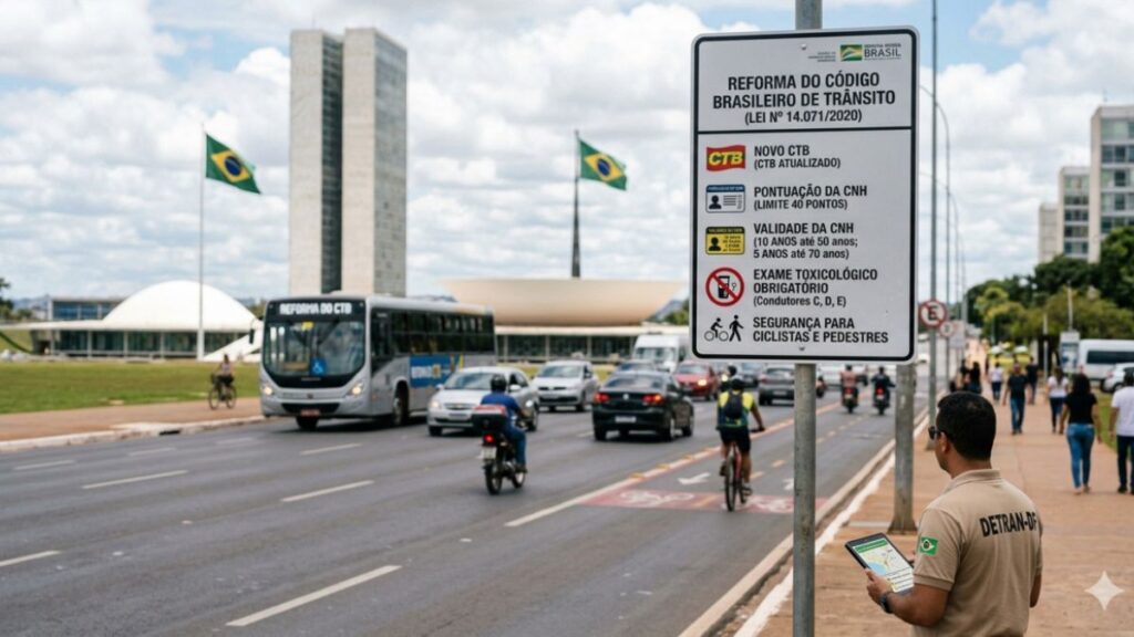 Homem do Detran fiscalizando.